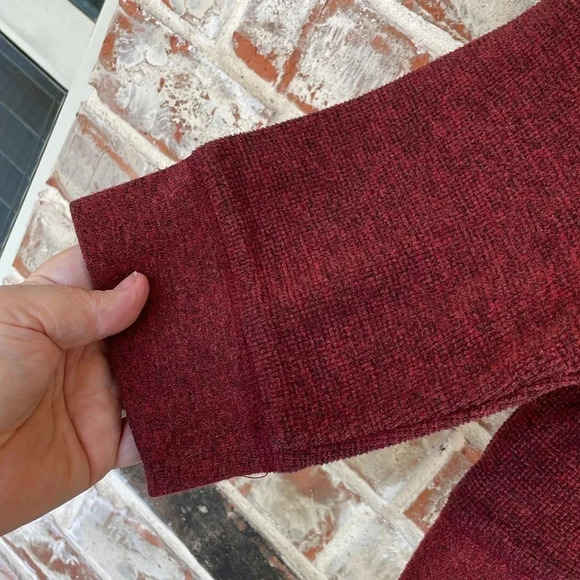 Member’s Mark Heathered Rust Textured Crew Neck Pullover Banded Shirt - Picture 3 of 9